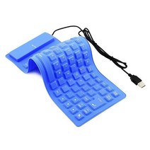 접이식 키보드 무선 85 키 유연한 소프트 실리콘 방수 데스크탑 Usb 롤업 Pc 노트북, 01 Blue