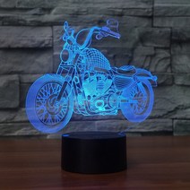 3D 홀로그램 팬 프로젝터 디스플레이 오토바이 아크릴 3d 램프 변경 야간 조명 터치, 리모컨이 있는 16가지 색상