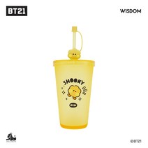 BT21 미니니 텀블러 캐릭터 피규어 빨대 콜드컵 아이스 텀블러 워터 보틀 물병 물통 650ml, 슈키(SHOOKY)
