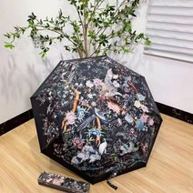 접이식 자동 개폐 투명 우산 블랙 접착 자외선 차단