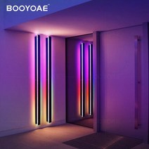rgb 벽 조명 현대 야외 현관 컬러 라이트 파티 지능형 원격 제어 발코니 테라스 장식 조명 벽 램프, 방수되지 않음, 80cm 24w