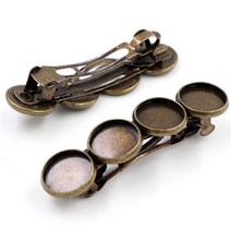 장미5pcs 12mm 4 카메오 청동 실버 도금 6 색 구리 소재 머리핀 헤어 클립 기본 설정 카보 숑, 01 Bronze