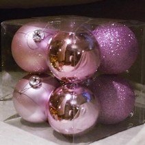 스투피드 크리스마스 트리 장식볼 8cm, 핑크