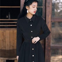 여성 춘추용 코듀로이 롱 원피스 셔츠 드레스 3컬러