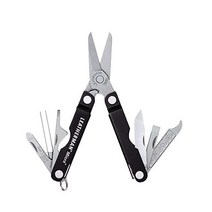 레더맨 스프링 액션 가위 그루밍 Micra 키체인 멀티툴 스테인리스 스틸 미국제 블랙
