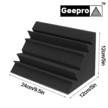 방음스펀지 문 벽 방음 Geepro 12x12x24cm 음향 폼 고밀도 난연 베이스 트랩 스튜디오용 음향 폼 소음 차단, 협력사, 8개