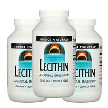 소스내츄럴스 레시틴 1200MG Softgels 200정 3개
