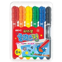아모스 파스넷 글라스펀 6색 유리용파스넷 글라스펜 - (파스넷글라스펀/글라스펀마카/미술용품/유리보드펜)