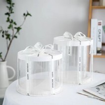 원형케이크박스 4/6/8/10인치 투명 생일케이크 키높이 4/6/8 베이커리 포장박스 주문제작, 08 8인치원형홑겹24*17.5