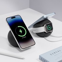 초텍 2in1 아이폰 애플워치 충전 거치대 스탠드 충전독 H050, 화이트 H050-WH