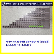 위너스 20A 단자대형 알루미늄 멀티탭 조립용멀티탭 2.5sq전선사용 서버랙 허브랙용 -전선없음(전선을 추가 구매하면 조립하여 발송 전선 만 구매시 멀티탭없는 전선만 발송함), 2구
