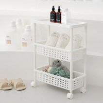 슬림 틈새 수납장 이동선반 욕실 세탁실 트롤리 3단 4단, 라일드 트롤리 4단