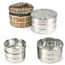 나들이 소풍 야외 도시락 스텐 3단 찬합 반찬통 식기, 스텐찬합3단 중(3칸), 1개