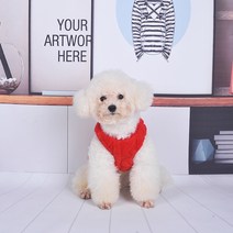 펫보스 강아지옷 고양이옷 부드러운 극세사 조끼, 레드