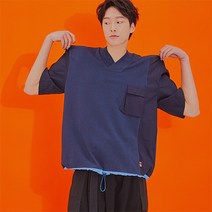 [꼬마크] 생활한복 남자 여름 목판깃 맨투맨 블루 RL21T501