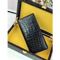 악어가죽장지갑 남자장지갑 40대 50대남자 중년남성 수제 유광블랙컬러