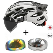 일체형 산악 mtb 도로 자전거 헬멧 통기성 양측 파워 미터 탈착식 승마 Casco Ciclismo 액세서리가있는 자전거, Gray-White