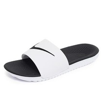 나이키 카와 슬라이드 슬리퍼 화이트블랙 여자 학생 실내화 819352-100