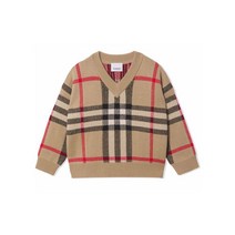 버버리 21FW 키즈 빈티지 체크 V넥 니트 8043661