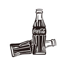 코카콜라 스티커 Coca Cola 로고 차량용 데칼 스티커, 검정, 타입1, XL