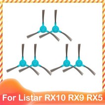 Listar RX10 RX9 RX5 로봇 진공 청소기 롤러 메인 사이드 브러시 Hepa 필터 걸레 교체 예비 부품 액세, 6 side brushes