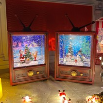 아날로그TV 워터볼오르골 빈티지디자인 무드등 앤틱 크리스마스 생일 선물 파티 감성소품, 포장O, 구유