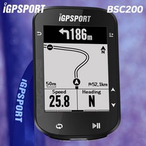 BSC200 파워미터 2.5인치 대형스크린 무선 GPS 속도계 가민마운트 내비게이션, 블랙