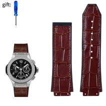 Hublot 위블로 시계 호환 빅뱅 레더 스트랩 가죽 워치 밴드 시계줄 블랙 브라운 26x19mm