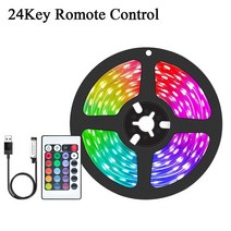 LED 스트립 조명 1m-30m RGBIC WS2812B/RGB 5050 블루투스 앱 제어 유연한 다이오드 리본 TV 백라이트 룸 장식 루스, [04] 5050 24Key IR, [01] 4m Full Set