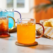 모던하우스 글라스룸 컬러핸들 내열 유리머그 430ml AMBER GA0121010, 430ml 8.5x8 (손잡이제외), 사진참조