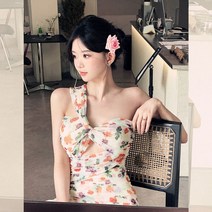 다낭원피스 쉬폰 몰디브 민소매 여성용 허니문 여자