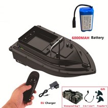 rc잠수함 둥지 방수 고속 원격 제어 미끼 로딩 고정 속도 크루즈 야간 조명 낚시, GPS 없음 EU 1B 6000mAh