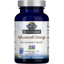 가든오브라이프 닥터 포뮬레이티드 어드밴스드 오메가 EPA DHA 1290mg 플러스 DPA 레몬 소프트젤, 60개입, 1개, 60정