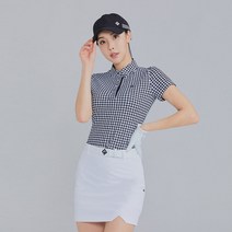 [레노마골프]여성 하운드투스 체크 카라 반팔 티셔츠 RWTYK6167-199