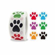 RT 6색 강아지 발자국 스티커(608) 대용량 500pcs 다꾸, 단품