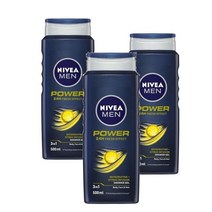 니베아 맨 파워 리프레시 쓰리인원 샤워젤 바디워시 올인원워시 500ml Nivea MEN Power Refresh 3-IN-1 Shower Gel, 3개