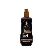 호주 금 인스턴트 브론저 SPF 4가 포함된 골드 스프레이 젤 선스크린 8온스 | 피부 보습 수분 공급 광범 스펙트럼 방수 기름기 없는 옥시벤존 프리 크루얼티, SPF 4, 8 Fl Oz (Pack of 1), Instant Bronzer - New