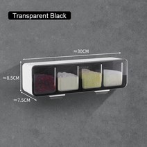 양념통 소스통 소스병 소금통 오일병 조미료통 주방 벽걸이 조미료 상자 소금 후추 양념 선반 항아리 설탕, 03 Transparent black