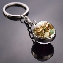 돌고래 열쇠고리 핸드폰 라이트 파란색 귀여운 동물 키 체인 개 킹 링 양면 유리 공 프랑스 불독 래브라도 펜던트 열쇠 고리, As show 28