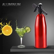 수동 1L 소다 사이펀 CO2 디스펜서 물 거품 생성기 쿨 음료 칵테일 기계 알루미늄 바 DIY 메이커, Red