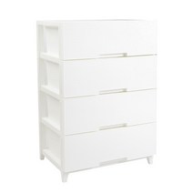 메이드미 와이드 서랍장 4단, 퓨어 화이트