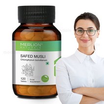 멀라이언 내추럴스 Safed Musli 정제 엽록소 클로로필 보리빌리아눔 500mg (120정), 기본