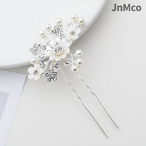 JnMco 한복 머리장식 뒤꽂이 비녀 전통 공예 소품, 1개, 플라워 실버
