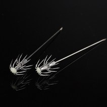 생미끼 채비 바늘 2개 에기 갑오징어 생새우 쭈꾸미, 9cm