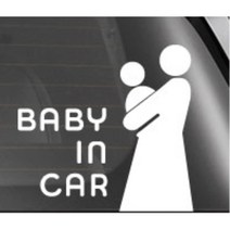 베이비인카 스티커 차꾸미기 차량용 자동차 더뉴그랜저 XG 렉스턴스포츠 HG TG 아우디 펠리세이드 KA4카니발 k5 A6 올뉴쏘렌토 모하비 아반떼MD k7 IG, 1개, 소형 화이트