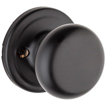Kwikset Hancock 팬트리/프렌치 도어 비회전 하프 더미 손잡이 마이크로밴 항균 손잡이 보호 기능이 특징인 한쪽 매트 블랙 413750