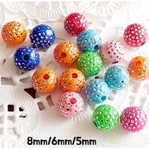 한지붕샵 비즈재료 수공예 팔찌 목걸이만들기 반짝이원형혼합, 1팩, 반짝이원형혼합6mm(50알)