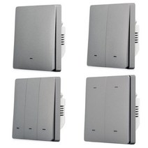 Lonsonho-Tuya Zigbee 스마트 스위치 유럽 영국 푸시 버튼 조명 알렉사 구글 어시스턴트 Zigbee2mqtt 호환 홈 오토메이션, Gray, 3-Gang, No Neutral