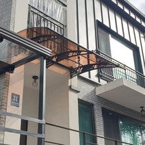1500X8800 옥상비가림 라운딩차양 브라켓 렉산시공업체 주차장 계단캐노피 자재, 브라운엠보, 레드, 블랙