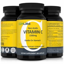 CGM Labs 속이 쓰리지 않은 저산성(중성) 비타민 C 1500mg 100캡슐 3병, 1병, 100 캡슐